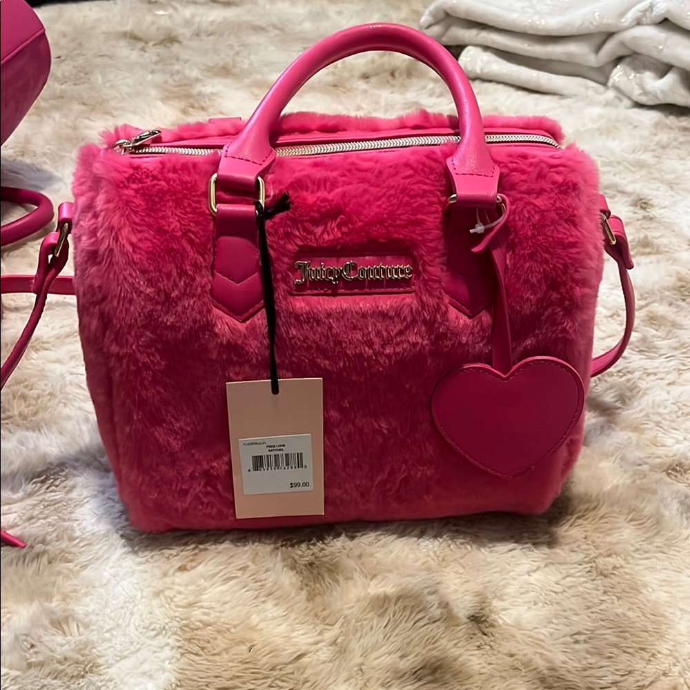 2 Juicy Couture Pink Satchels & 1 Cream Guess purse